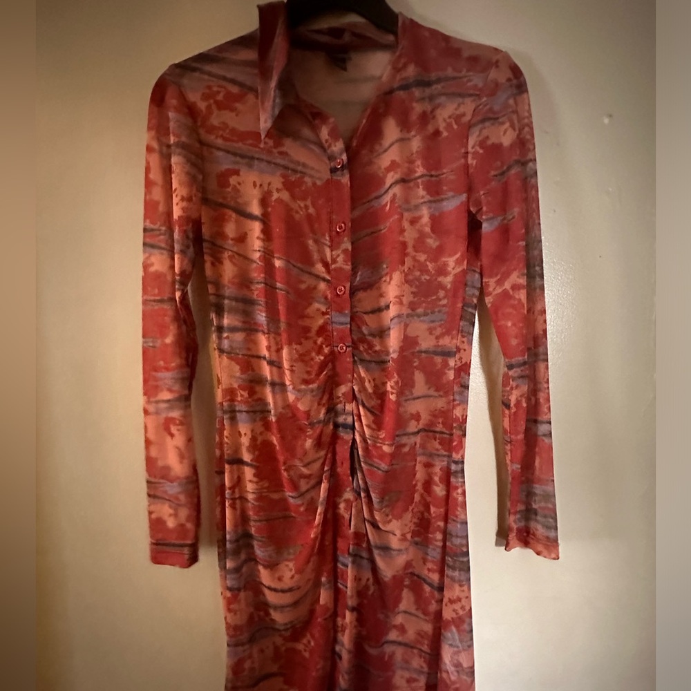 Wild fable sheer long sleeve dress sz xs